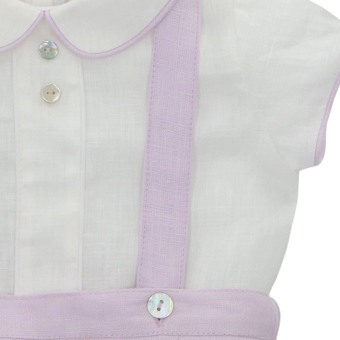 Fran Lavanda Boy 2-Piece Romper Set