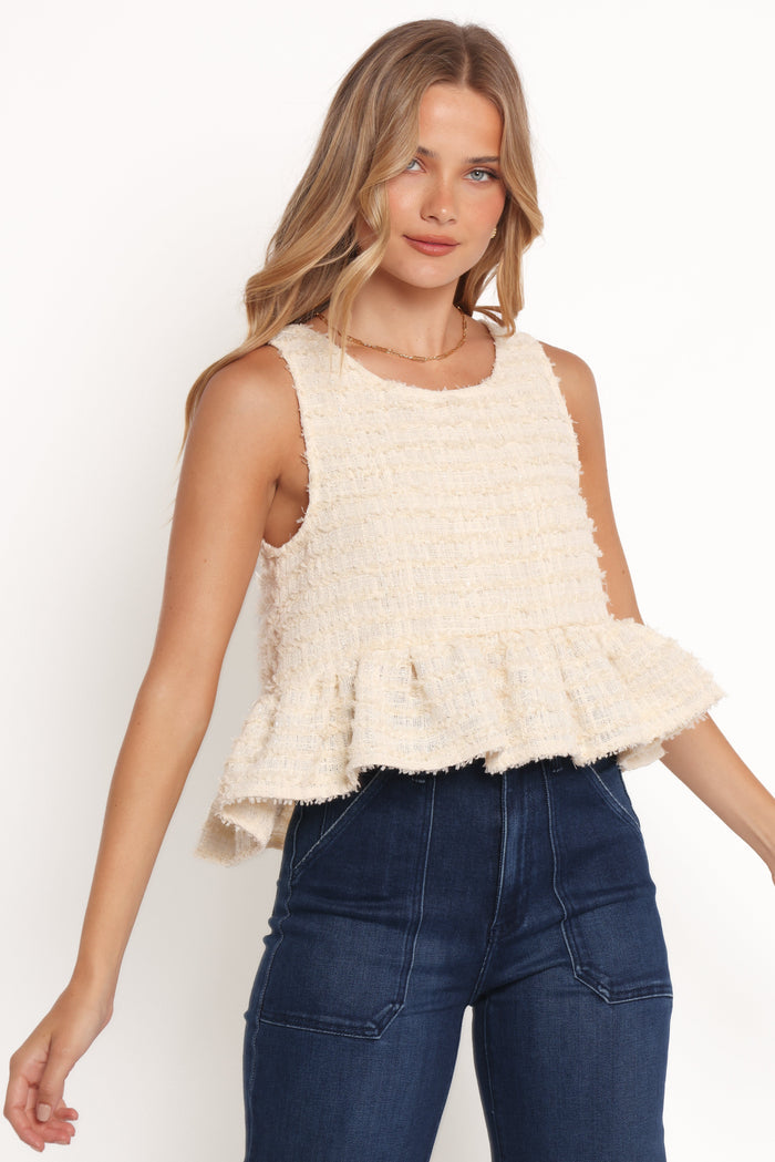Petal and Pup USA TOPS Fren Ruffle Top - Cream