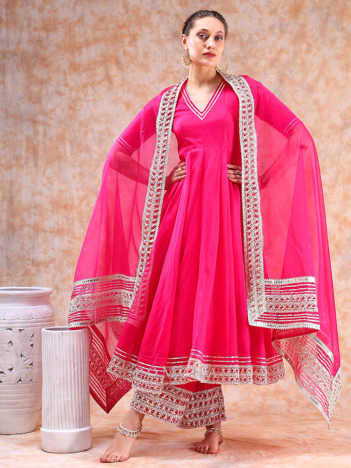 Fuchsia Cutwork Anarkali Set