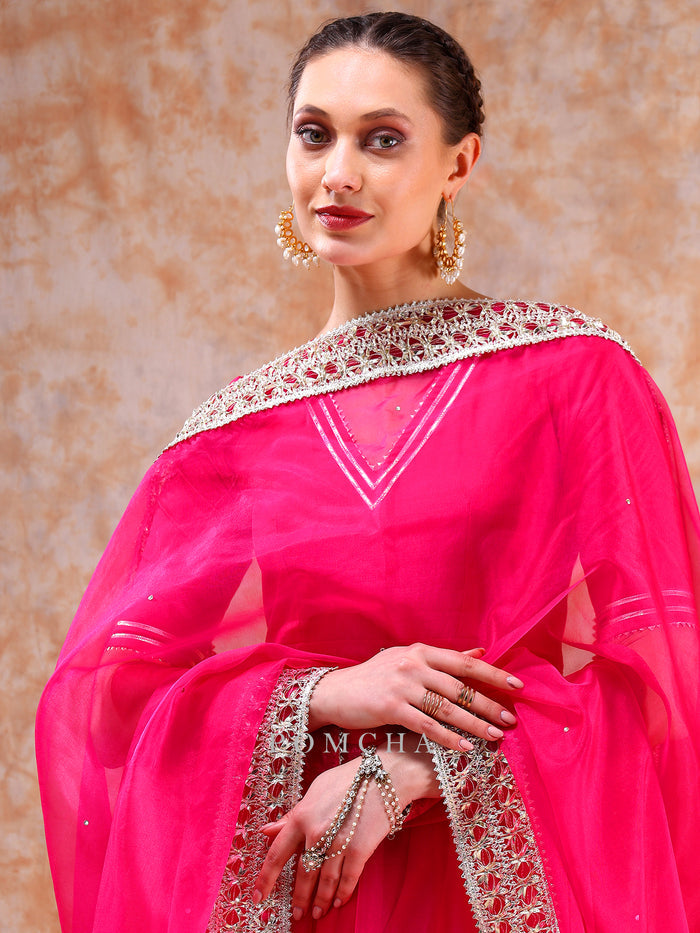 Fuchsia Cutwork Anarkali Set