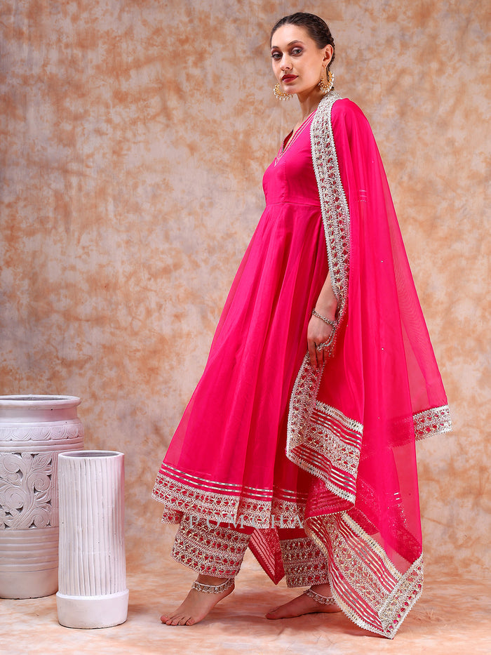 Fuchsia Cutwork Anarkali Set