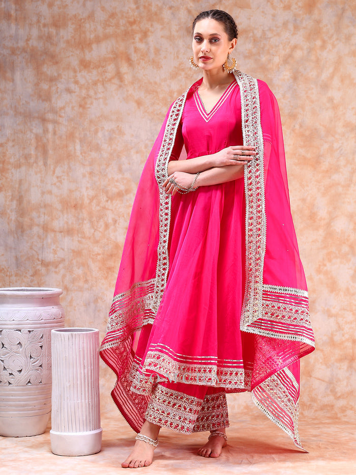 Fuchsia Cutwork Anarkali Set