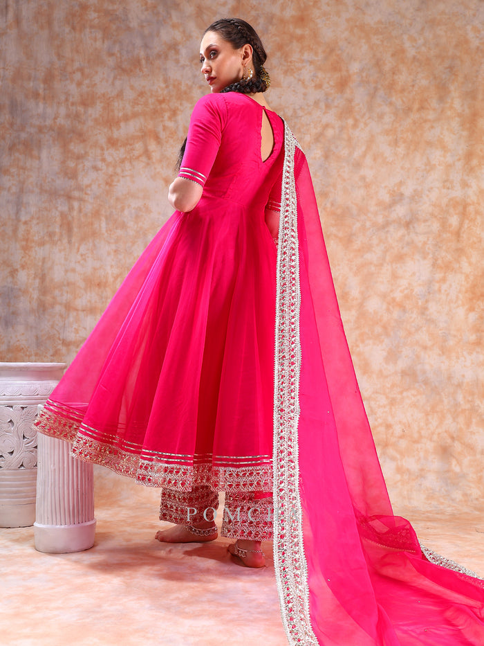 Fuchsia Cutwork Anarkali Set