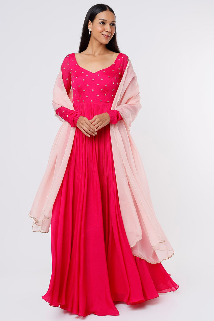 Fuchsia Starlight Anarkali Set
