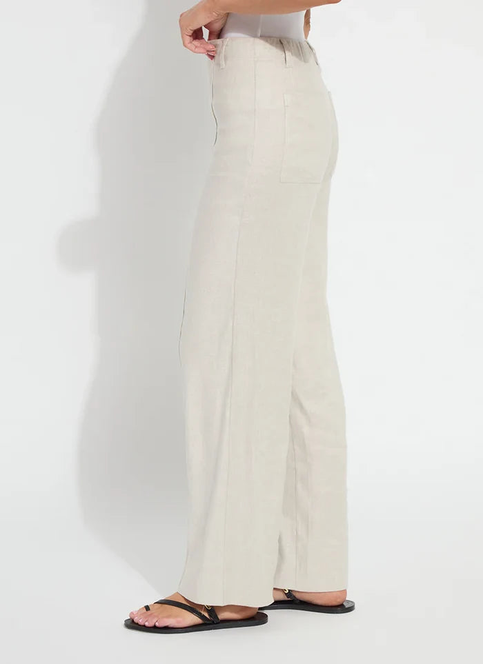 Gabriela Linen Hi Waist Wide Leg Pant - Madison's Niche