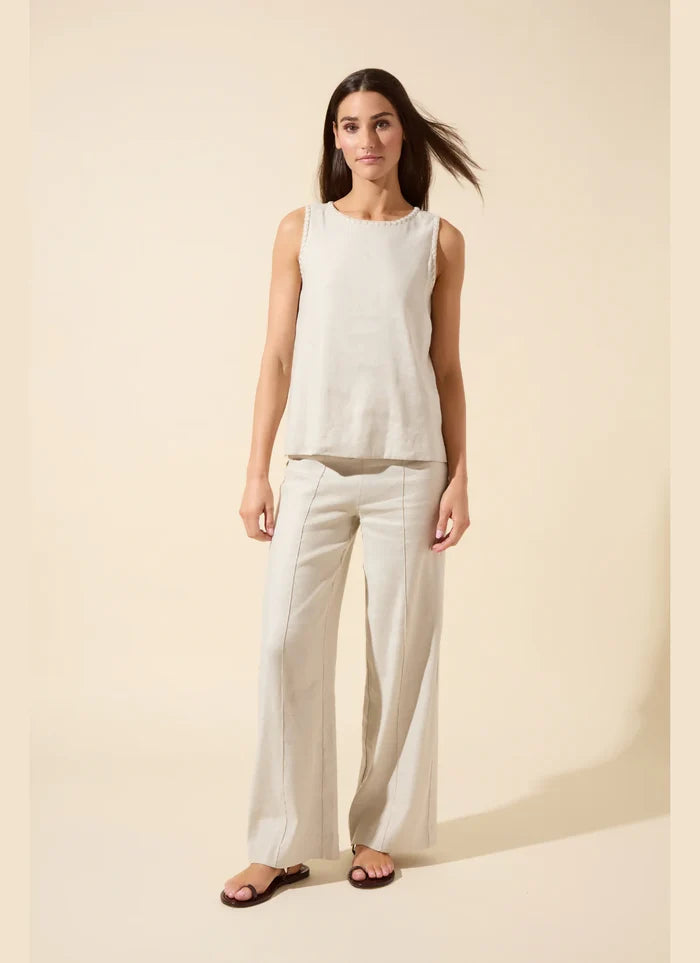 Gabriela Linen Hi Waist Wide Leg Pant - Madison's Niche
