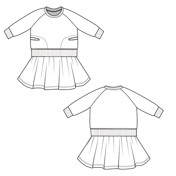 gathered raglan dress : 112