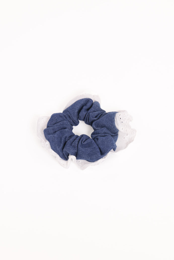 Petal and Pup USA ACCESSORIES Georgia Scrunchie - Dark Blue One Size