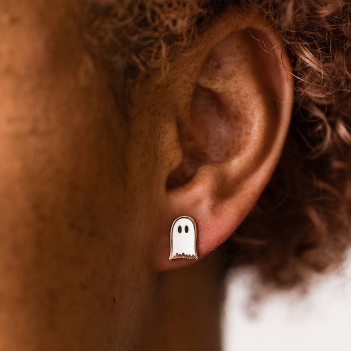 Ghost Enamel Stud Earrings