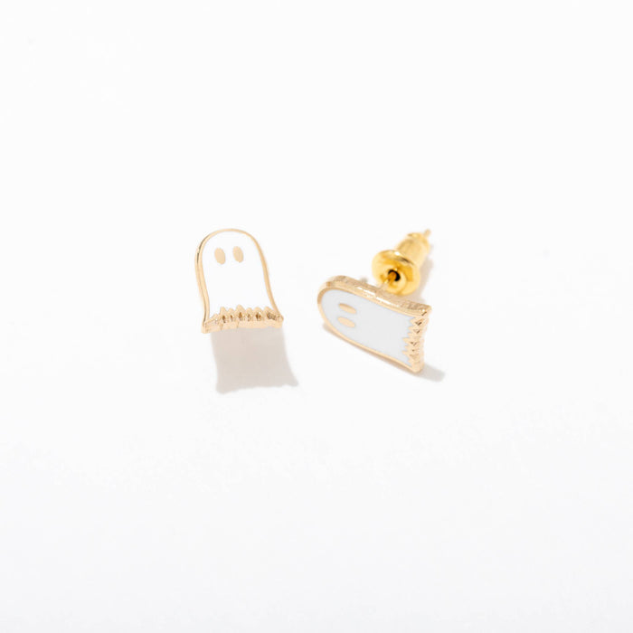 Ghost Enamel Stud Earrings