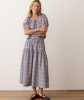 Gia Poplin Skirt - Blue & Lavender Plaid