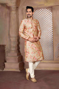 Golden Art Silk Digital Printed Kurta Set