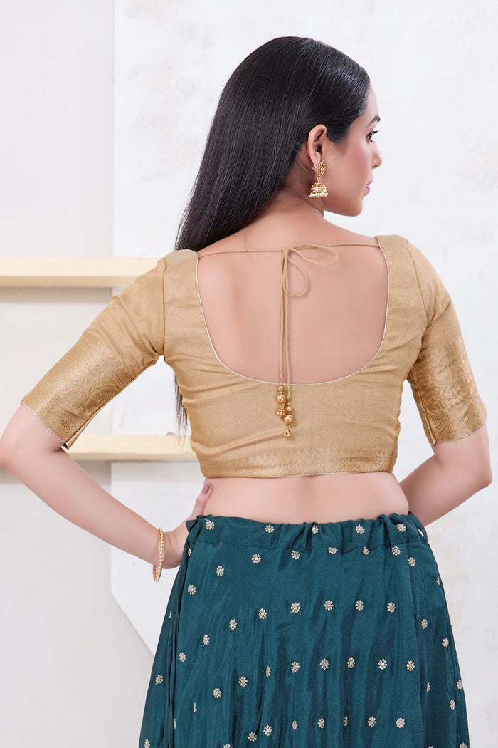 Golden Cream Banarasi Brocade Blouse