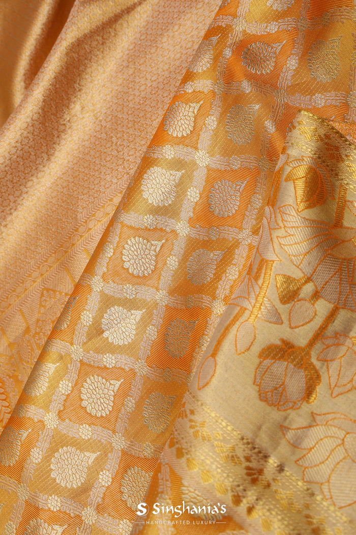 Golden Kanjivaram Tissue Saree With Rangat Design