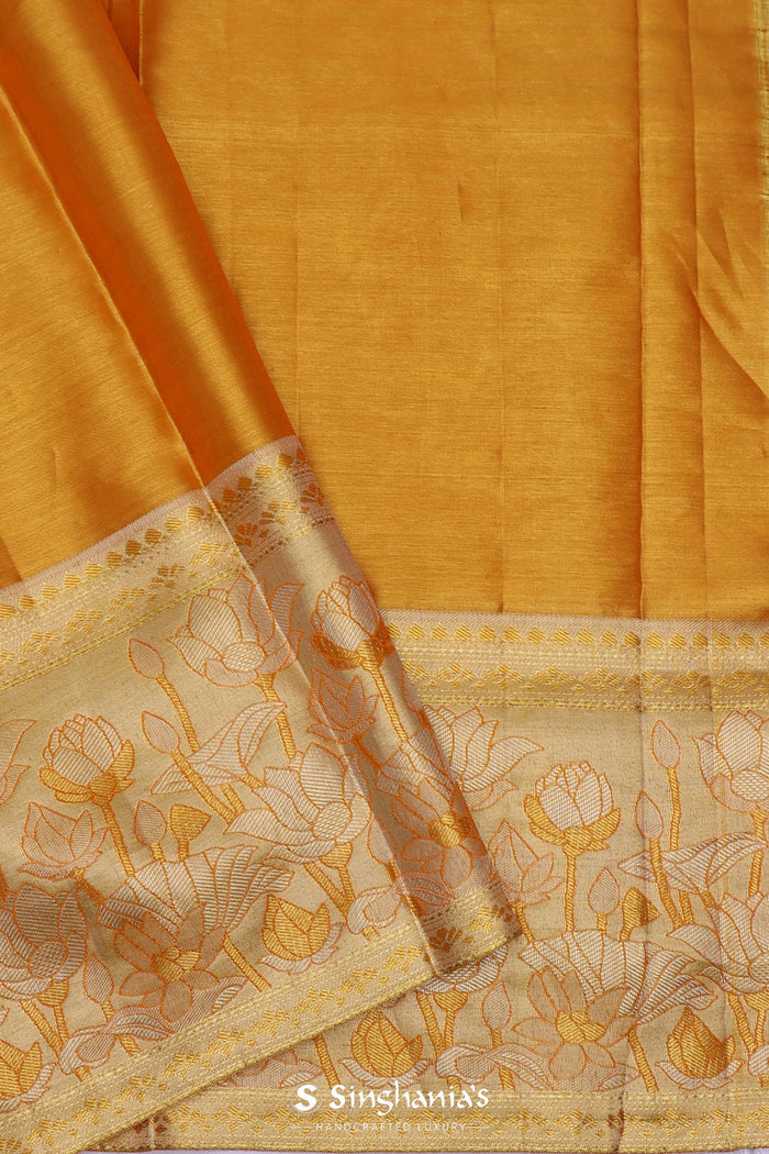 Golden Kanjivaram Tissue Saree With Rangat Design