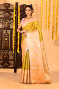 Golden Primrose Peacock Kanjivaram Tissue Saree