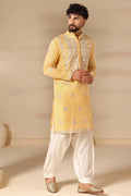 Golden Yellow Booti Embroidered Kurta