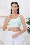 Green And Multicolour Cotton Printed Blouse