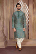 Green Art Silk Digital Printed Kurta Set