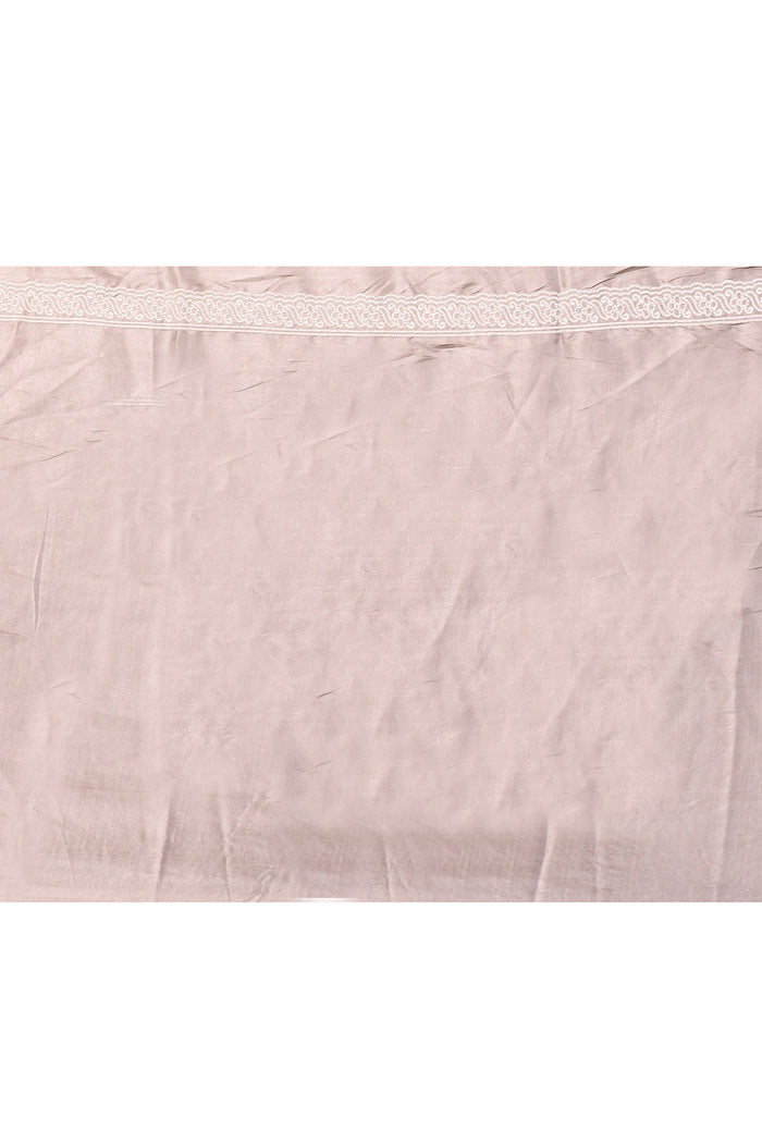 Grey Floral Embroidered Silk Blend Saree
