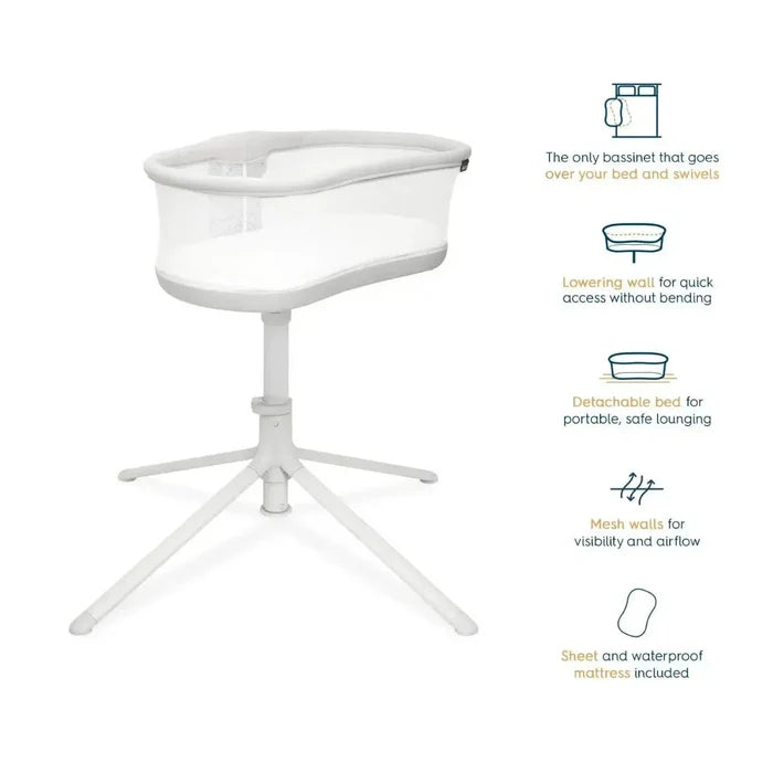 Halo - Bassinest Swivel Sleeper 3.0 - Solid Grey-Bassinets + Cradles-Posh Baby