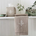 Hand Embroidered Linen Guest Towel -  Ornament on Natural