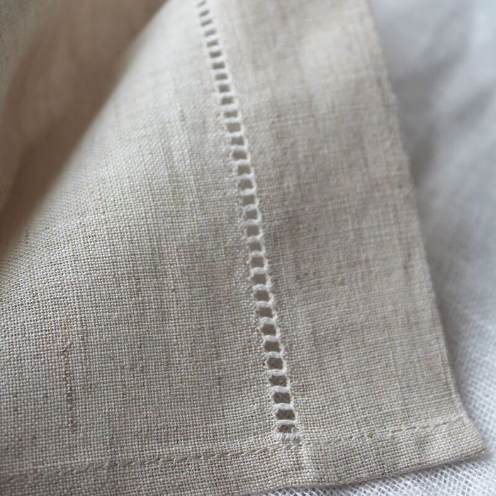 Hand Embroidered Linen Guest Towel – Elder Flower on Natural
