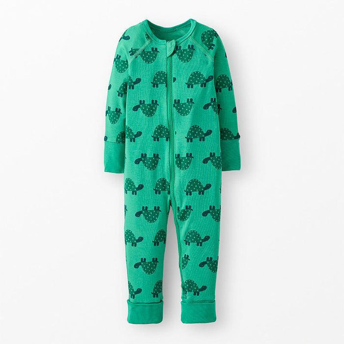 Hanna Andersson - HannaSoft™ 2-Way Zipper Romper - Turtles-Footies + Rompers (Basic)-Newborn-Posh Baby