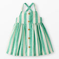 Hanna Andersson - Sleeveless Front Button Dress - Teal Stripe-Dresses-0-3M (50)-Posh Baby