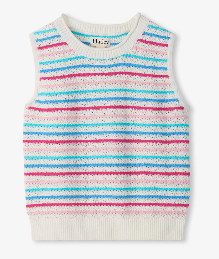 Hatley Crochet Tank in Rainbow Berry Stripe
