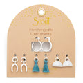 Healing Interchangeable Charm Earrings in Opalite Silver - Madison's Niche