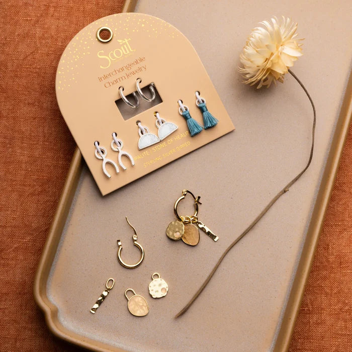 Healing Interchangeable Charm Earrings in Opalite Silver - Madison's Niche