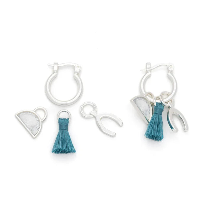 Healing Interchangeable Charm Earrings in Opalite Silver - Madison's Niche