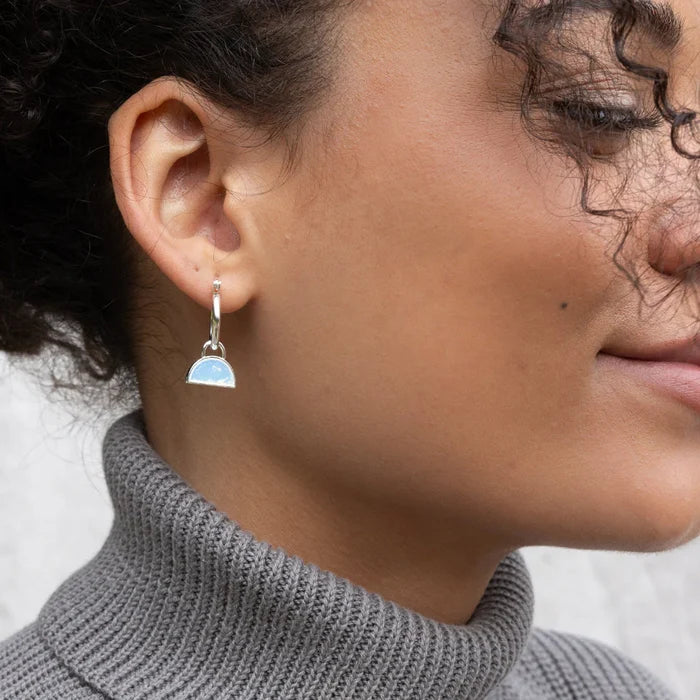 Healing Interchangeable Charm Earrings in Opalite Silver - Madison's Niche