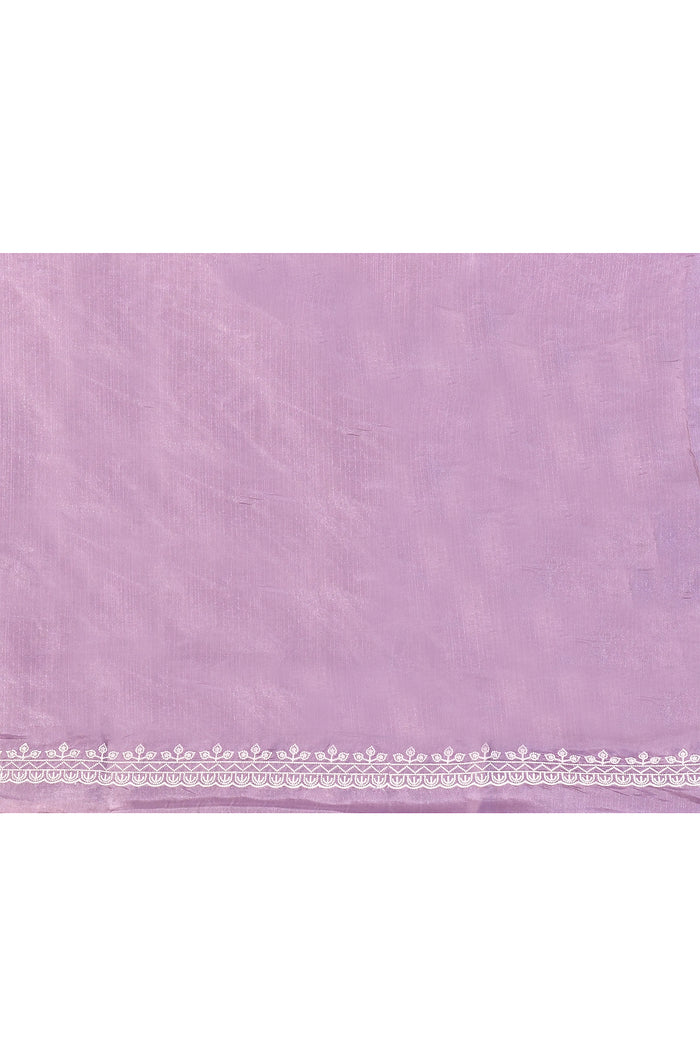 Heather Purple Floral Silk Blend Saree