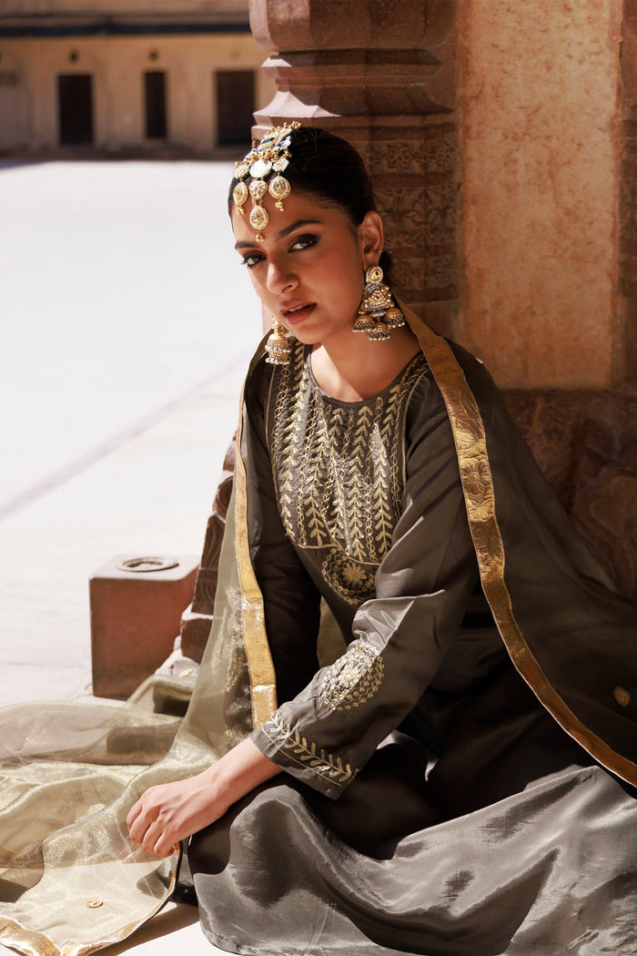 Heavy Brown Uppada Silk Kurta Set