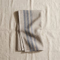 Heirloom Linen Tea Towel, Natural with Blue Stripe
