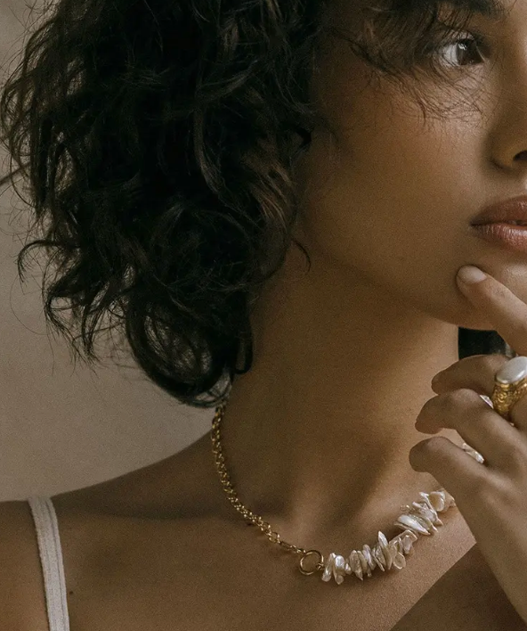 HoopLa -  Pearls Earrings, Necklace Bracelet-Genuine Pearl