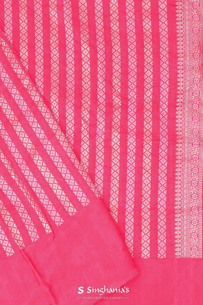 <img> Hot Pink Bandhani Silk Saree