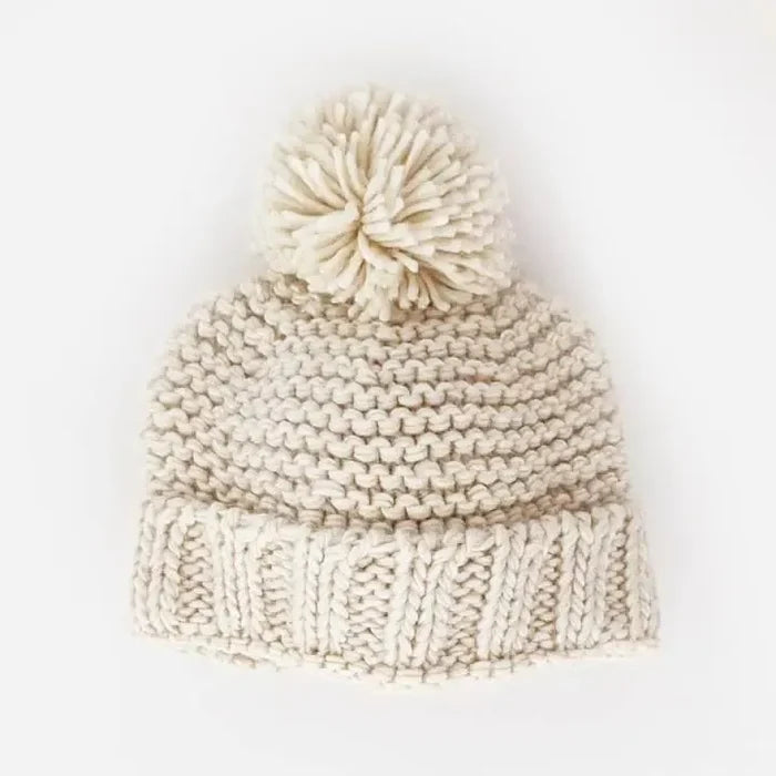Huggalugs - Garter Knit Beanie - Natural