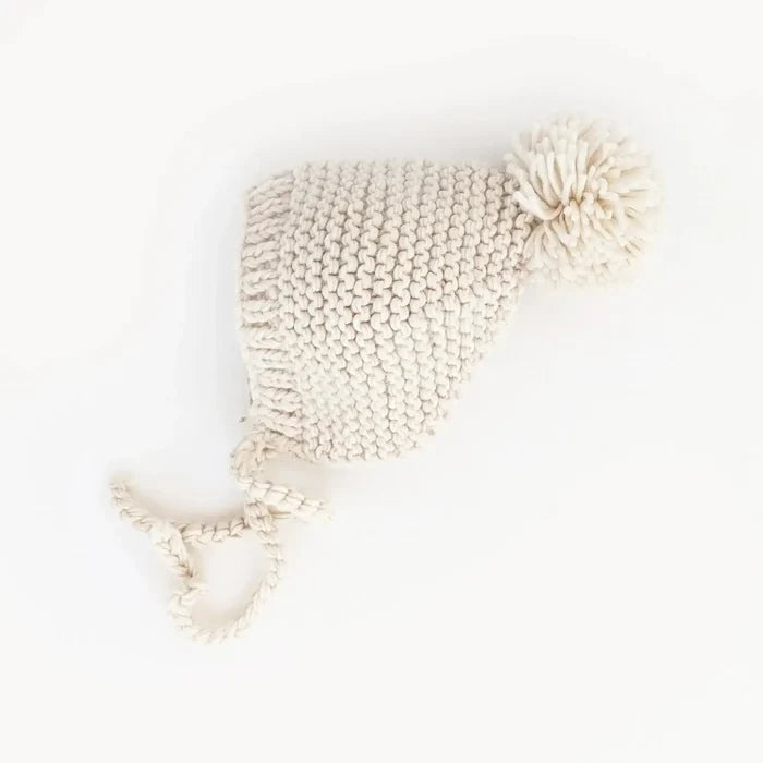 Huggalugs - Garter Knit Bonnet - Natural