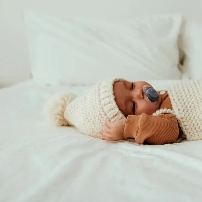 Huggalugs - Garter Knit Bonnet - Natural