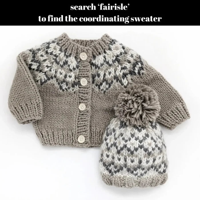 Huggalugs - Knit Beanie - Fairisle Pebble