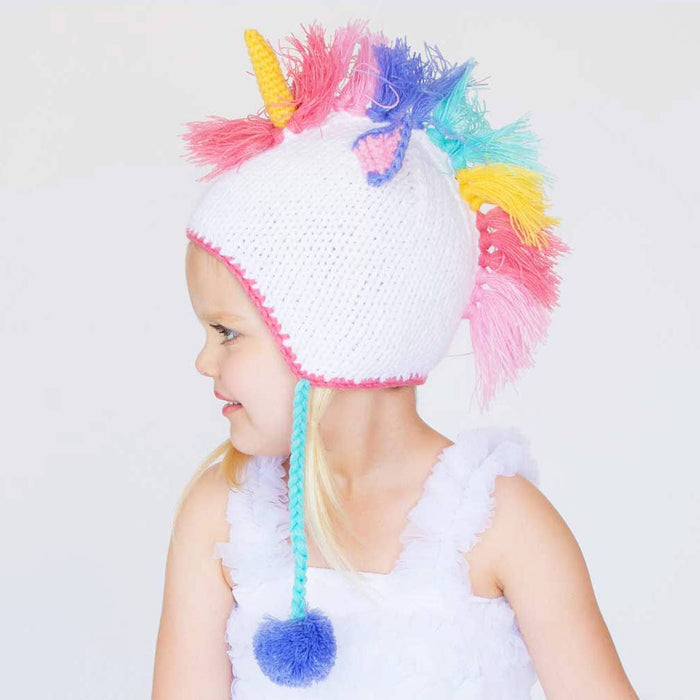 Huggalugs Earflap Beanie Hat in Unicorn