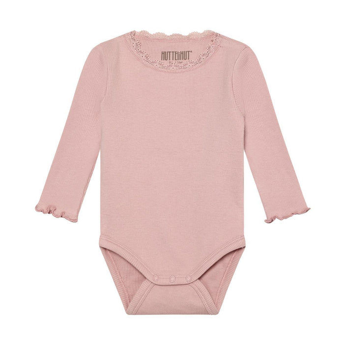 HutteliHut - Modal Ribbed Bodysuit - Baby Pink-Onesies-0-3M (1M)-Posh Baby