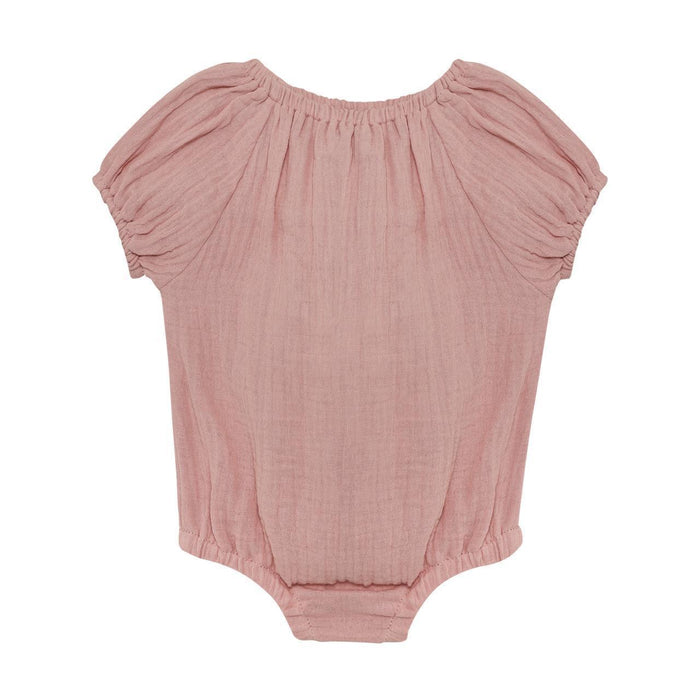 HutteliHut - Muslin Bubble Romper - Pale Mauve-Footies + Rompers (Fashion)-Newborn (1M)-Posh Baby