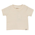 HutteliHut - Organic Short Sleeve Tee - Cream Stripe-Short Sleeves-0-3M (1M)-Posh Baby