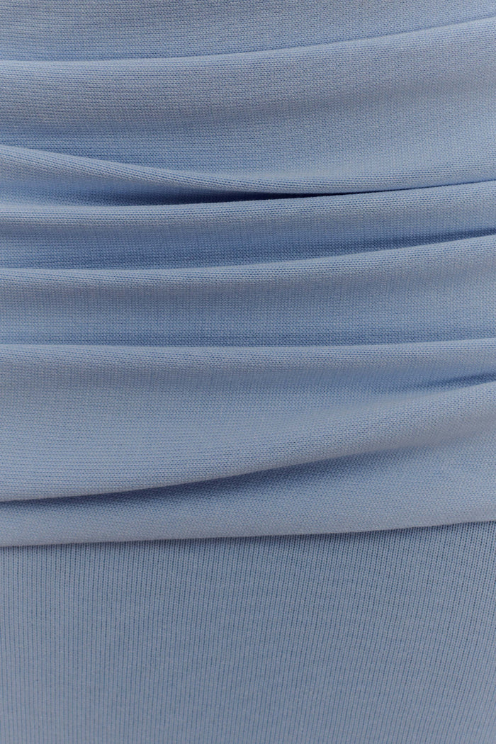 Irene Gathered Knit Top - Blue