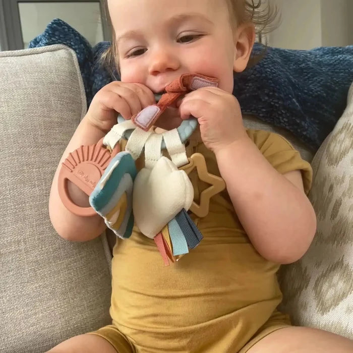 Itzy Ritzy - Bitzy Busy Ring Teething Activity Toy - Cloud-Attachable Toys-Posh Baby