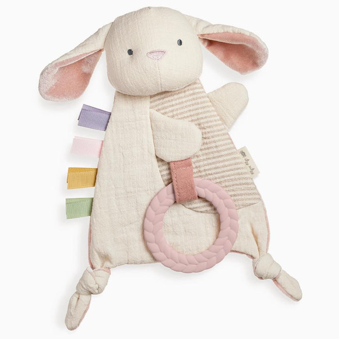Itzy Ritzy - Bitzy Crinkle Sensory & Teether Toy - Bunny-Lovey + Security Blankets-Posh Baby